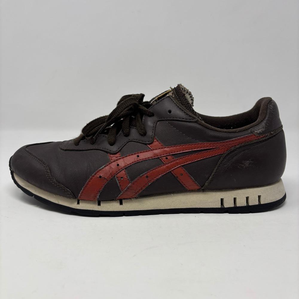 VTG Asics Onitsuka Tiger Asics HL312 Brown Red Leather Sneakers 11 Retro Runner
